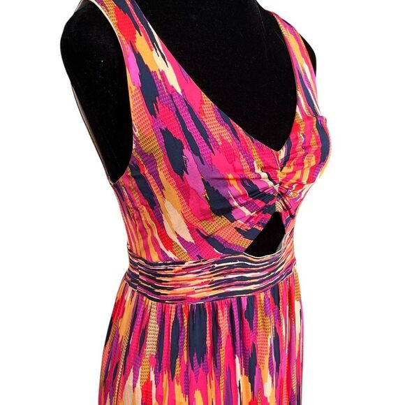 Trina Turk Margery Ikat Maxi Dress with Stretch Size XS Colorful Sleeveless - Picture 4 of 10